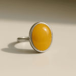 Yellow Agate Sterling Silver Ring