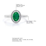 1 Ct Emerald & Diamond Cluster Ring - Image 8