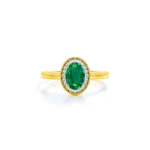 1 Ct Emerald & Diamond Cluster Ring - Image 4