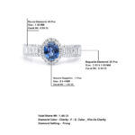 Blue Sapphire & Natural Diamond Engagement Ring - Image 2
