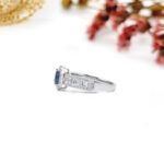 Blue Sapphire & Natural Diamond Engagement Ring - Image 5