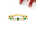 Emerald and Diamond Ring, Round emerald engagement ring - Image 7