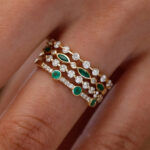 Emerald and Diamond Ring, Round emerald engagement ring - Image 4