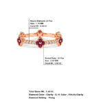 Natural Ruby Clover Leaf Ring With Natural Diamond - Image 8