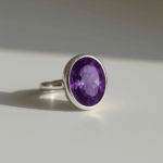 Amethyst Oval Sterling Silver Ring