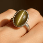 Cats Eye Oval Sterling Silver Ring - Image 2