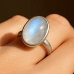 Moonstone Oval Sterling Silver Ring - Image 2