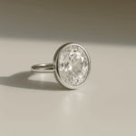 Real Zircon Oval Sterling Silver Ring