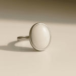 White Agate Sterling Silver Ring