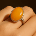 Yellow Agate Sterling Silver Ring - Image 2