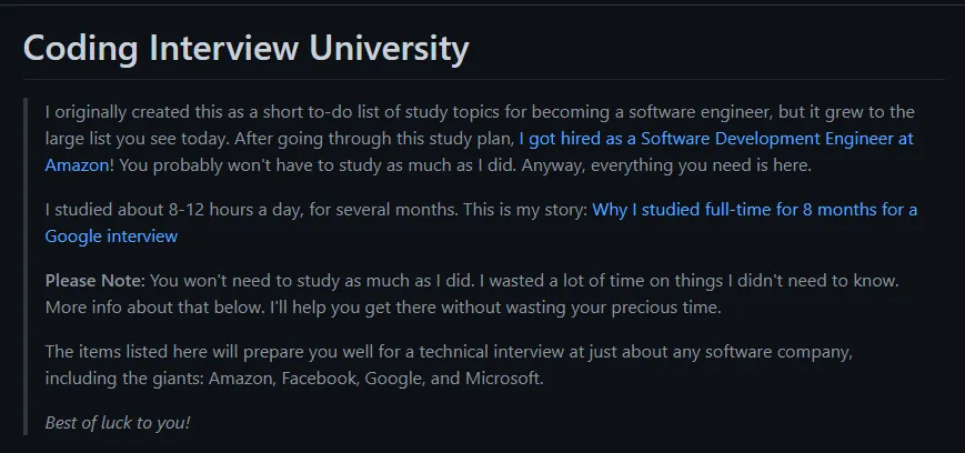 Coding Interview University