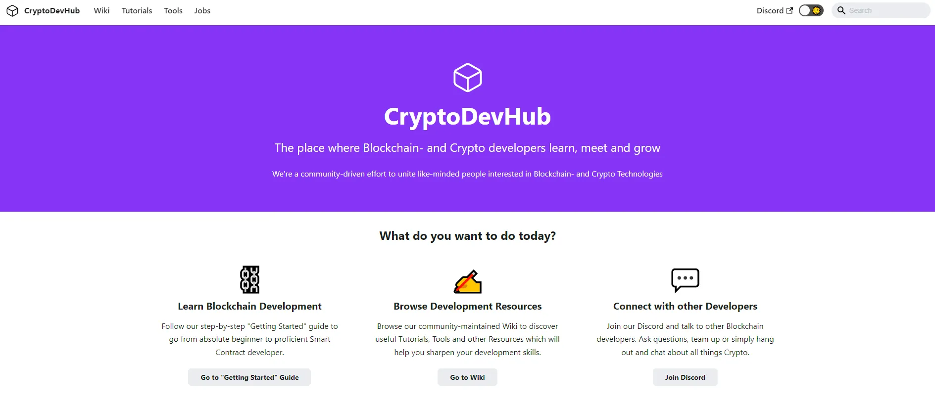 CryptoDevHub.io website
