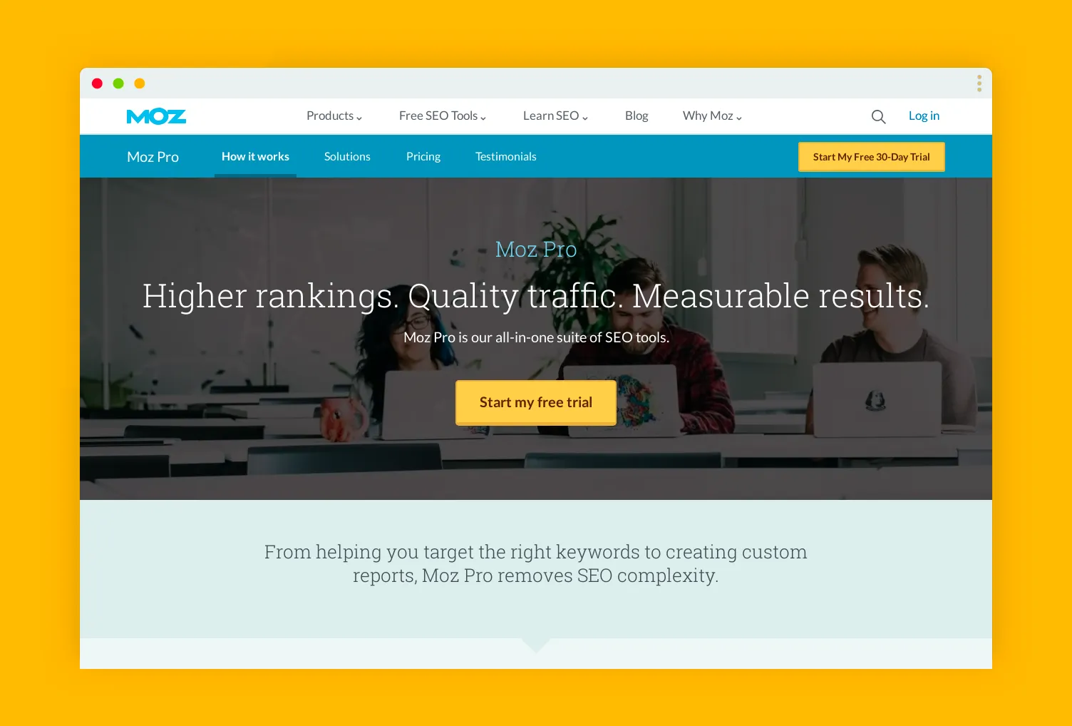 Moz Pro website screenshot