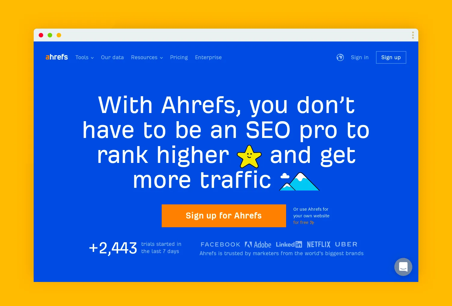 Ahrefs website screenshot