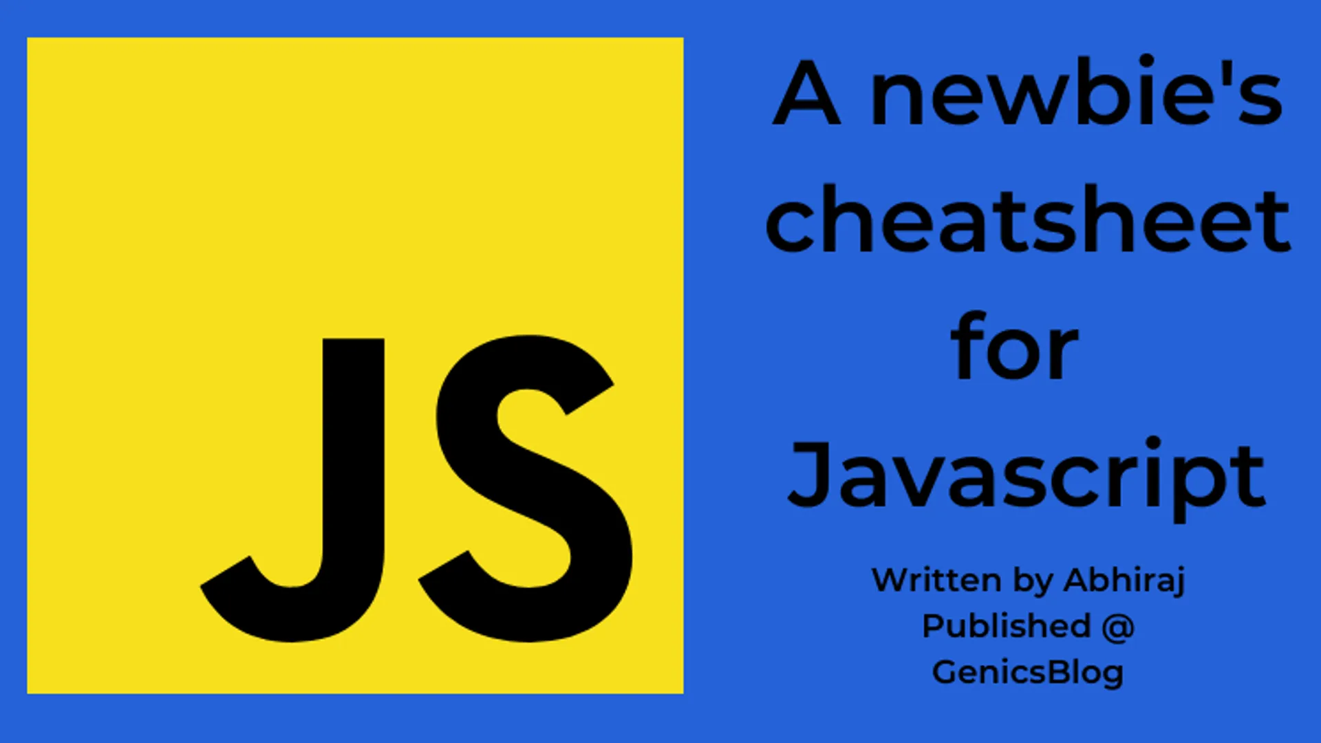 A newbie's cheatsheet for Javascript