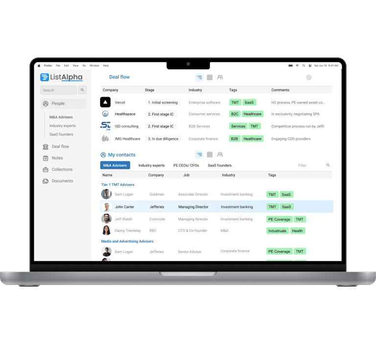 ListAlpha: Investor CRM software system 1 listalpha