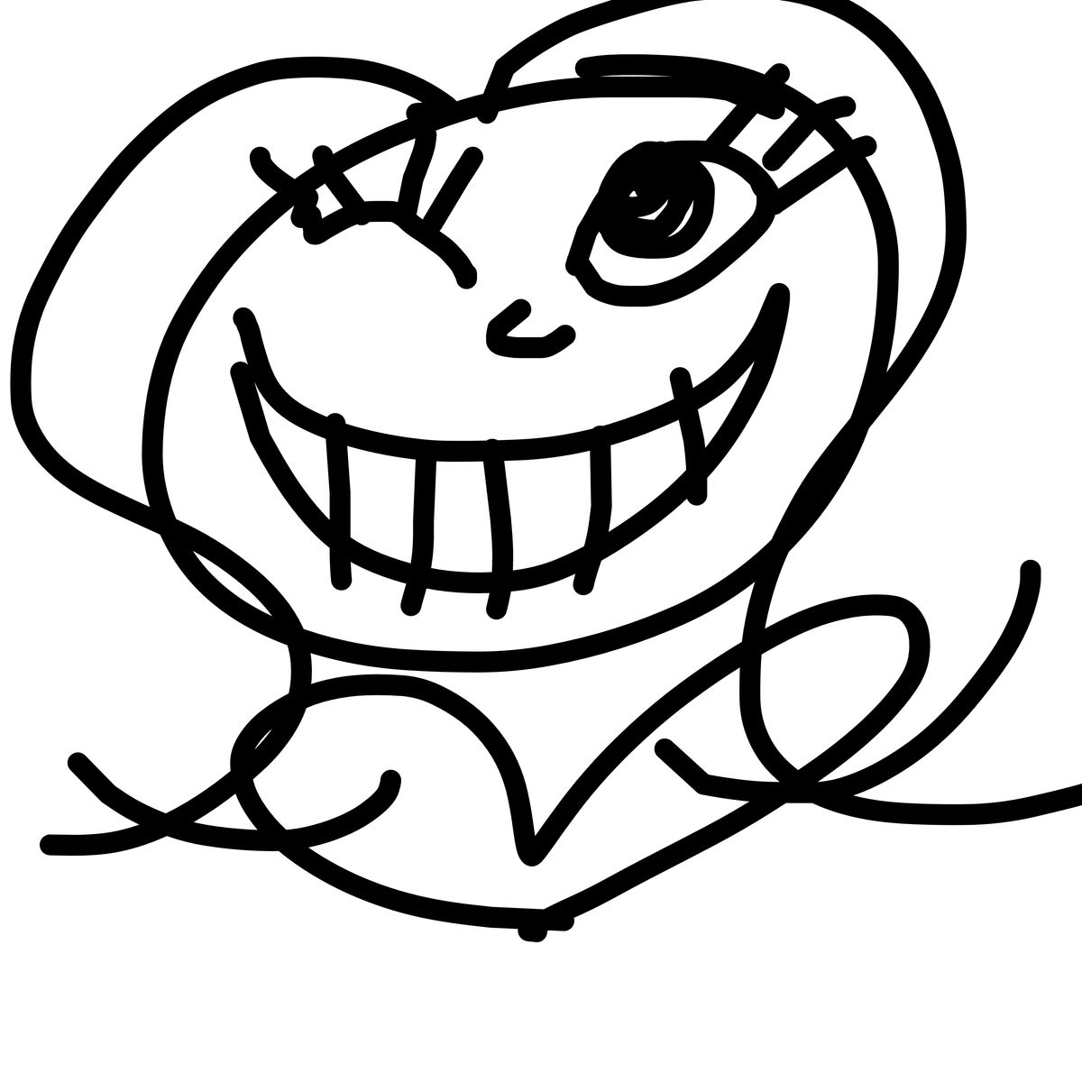 Dense scribbled black ink drawing of a wide grinning face