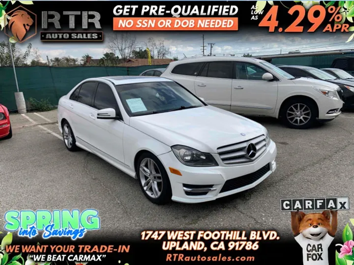 WHITE, 2013 MERCEDES-BENZ C-CLASS Image 1