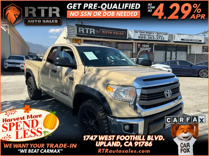 TAN, 2017 TOYOTA TUNDRA DOUBLE CAB Image 1