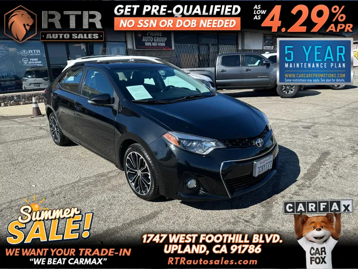 BLACK, 2014 TOYOTA COROLLA Image 1