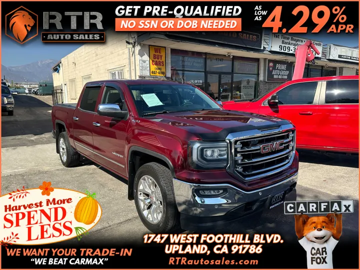 BURGUNDY, 2016 GMC SIERRA 1500 CREW CAB Image 1