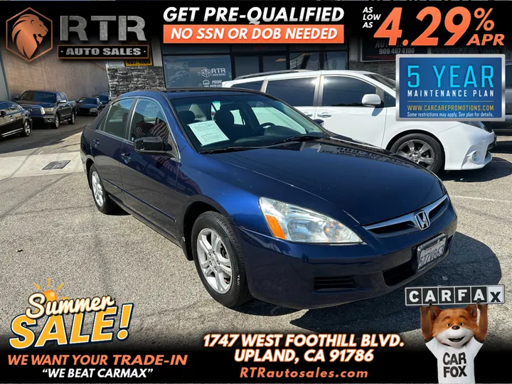 BLUE, 2007 HONDA ACCORD Image 1