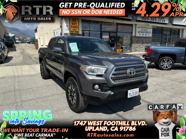 GREY, 2016 TOYOTA TACOMA DOUBLE CAB Image 1