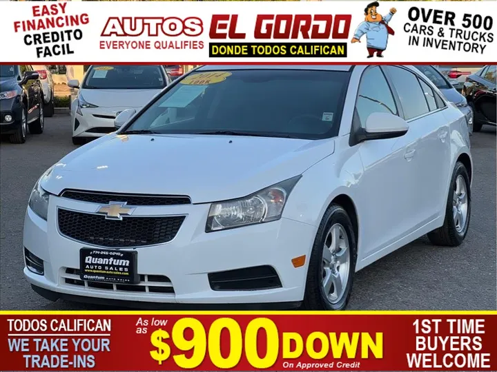 WHITE, 2014 CHEVROLET CRUZE Image 1