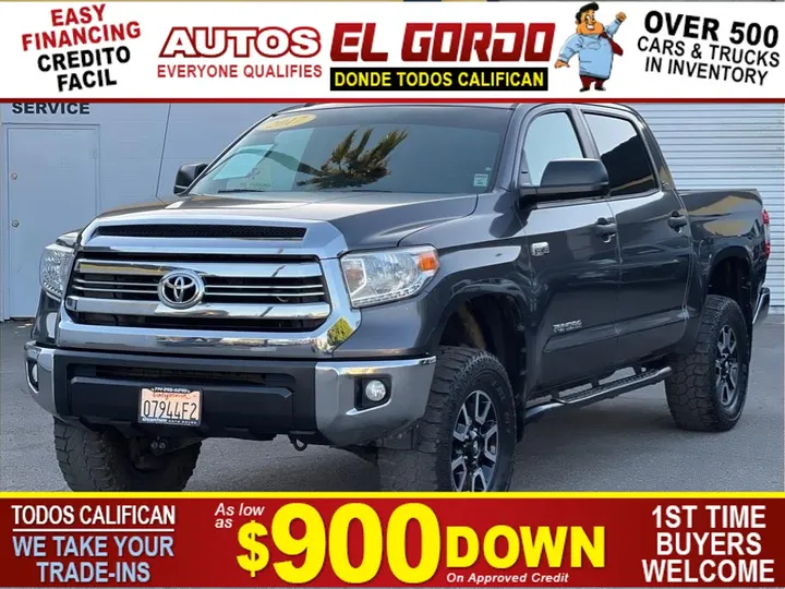 GRAY, 2017 TOYOTA TUNDRA CREWMAX Image 1