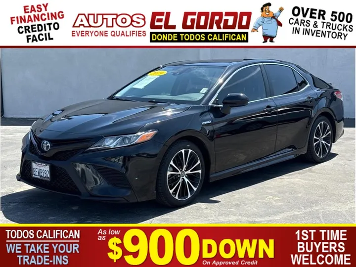 BLACK, 2019 TOYOTA CAMRY HYBRID Image 1