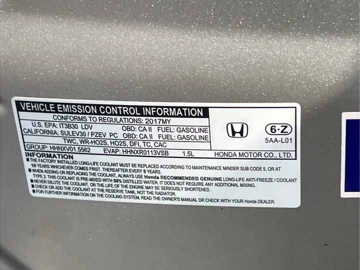 SILVER, 2017 HONDA CIVIC Image 18