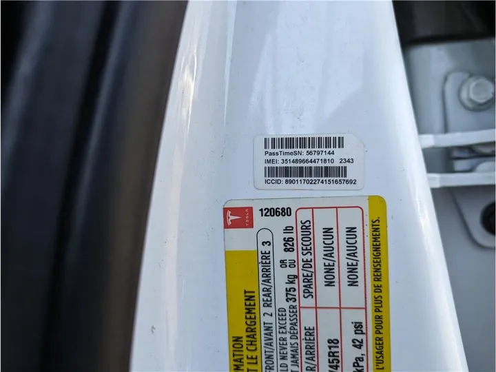 WHITE, 2018 TESLA MODEL 3 Image 24