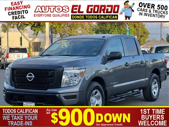 GRAY, 2021 NISSAN TITAN CREW CAB Image 1