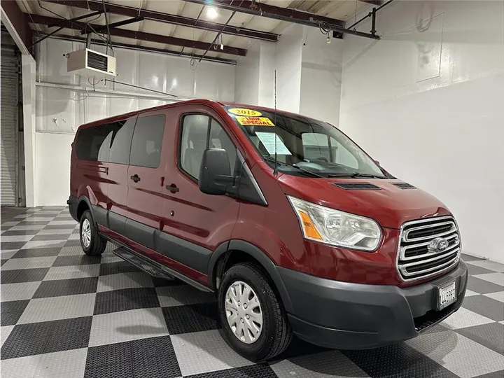 MAROON, 2015 FORD TRANSIT 350 WAGON Image 2