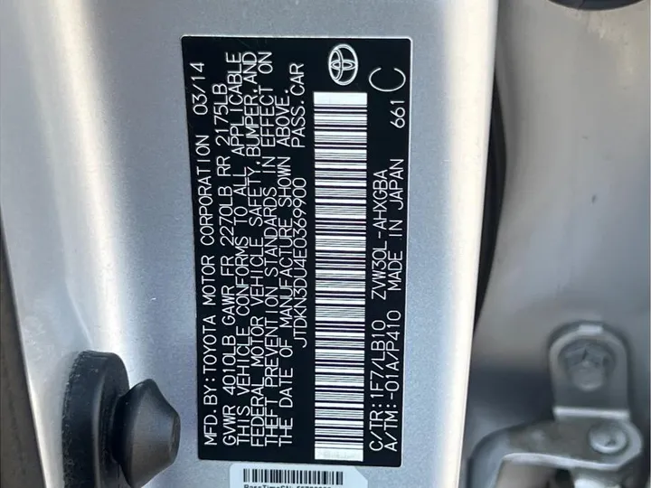 SILVER, 2014 TOYOTA PRIUS Image 19