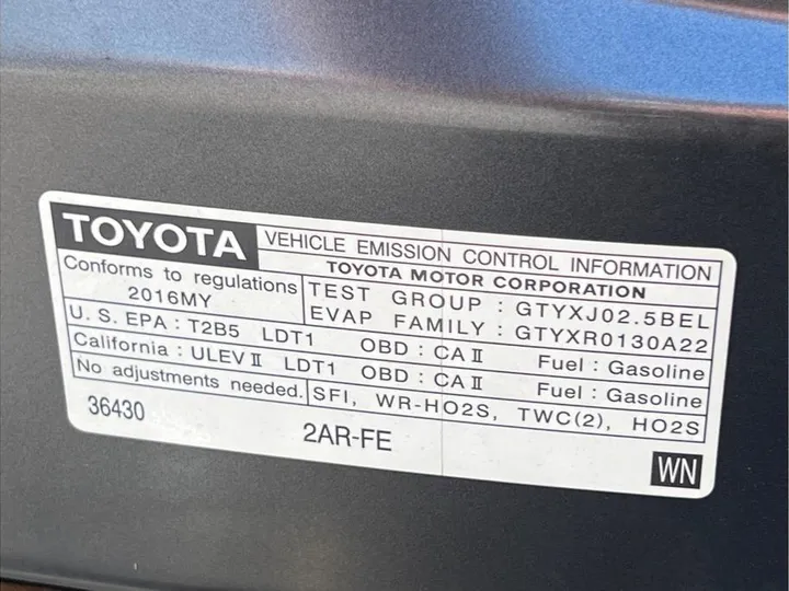 GRAY, 2016 TOYOTA RAV4 Image 18