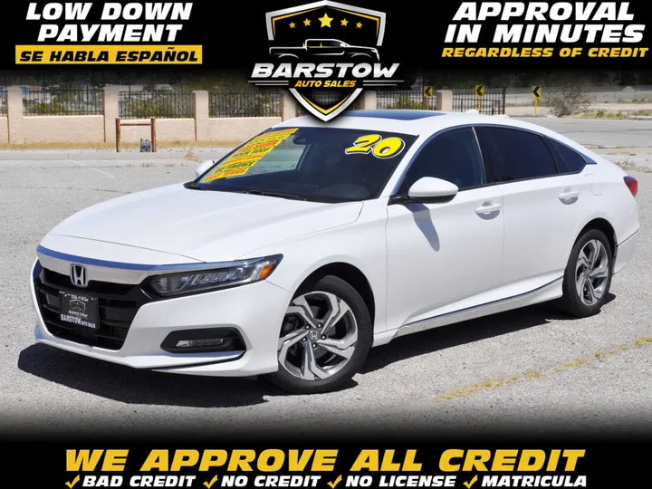 WHITE, 2020 HONDA ACCORD Image 1