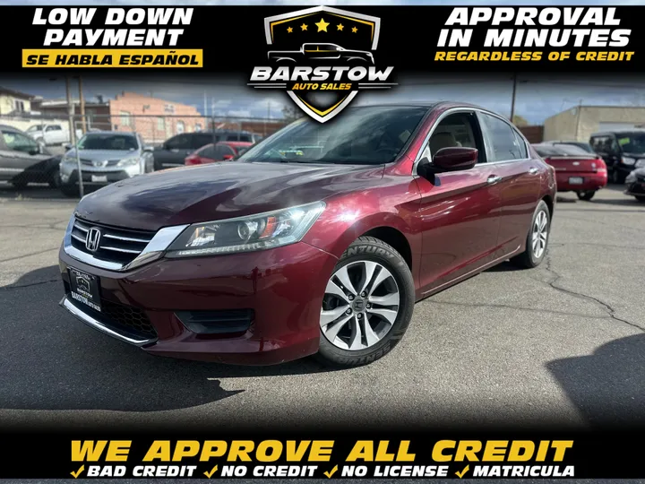 BURGUNDY, 2015 HONDA ACCORD Image 1