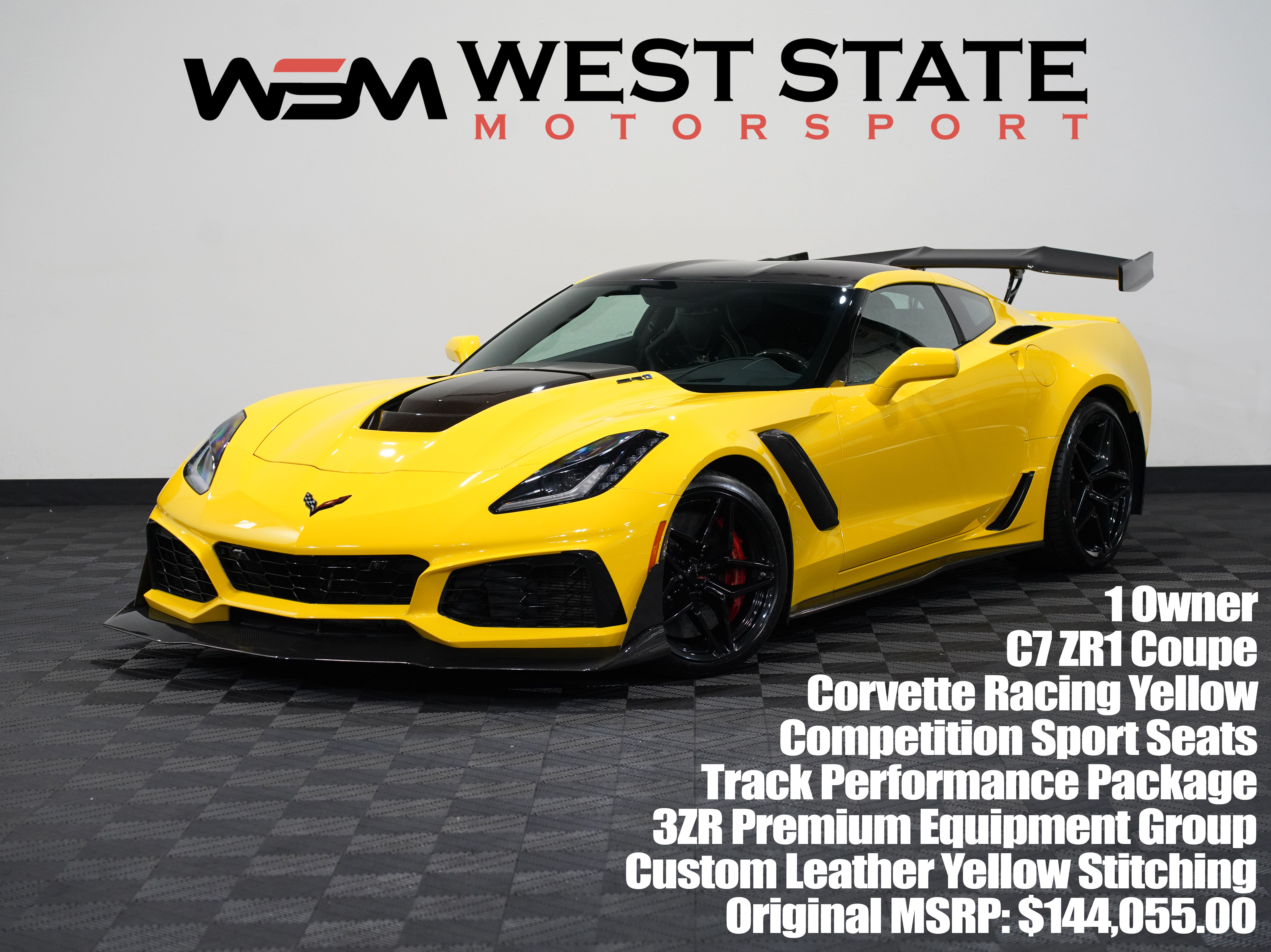 YELLOW, 2019 CHEVROLET CORVETTE Image 1