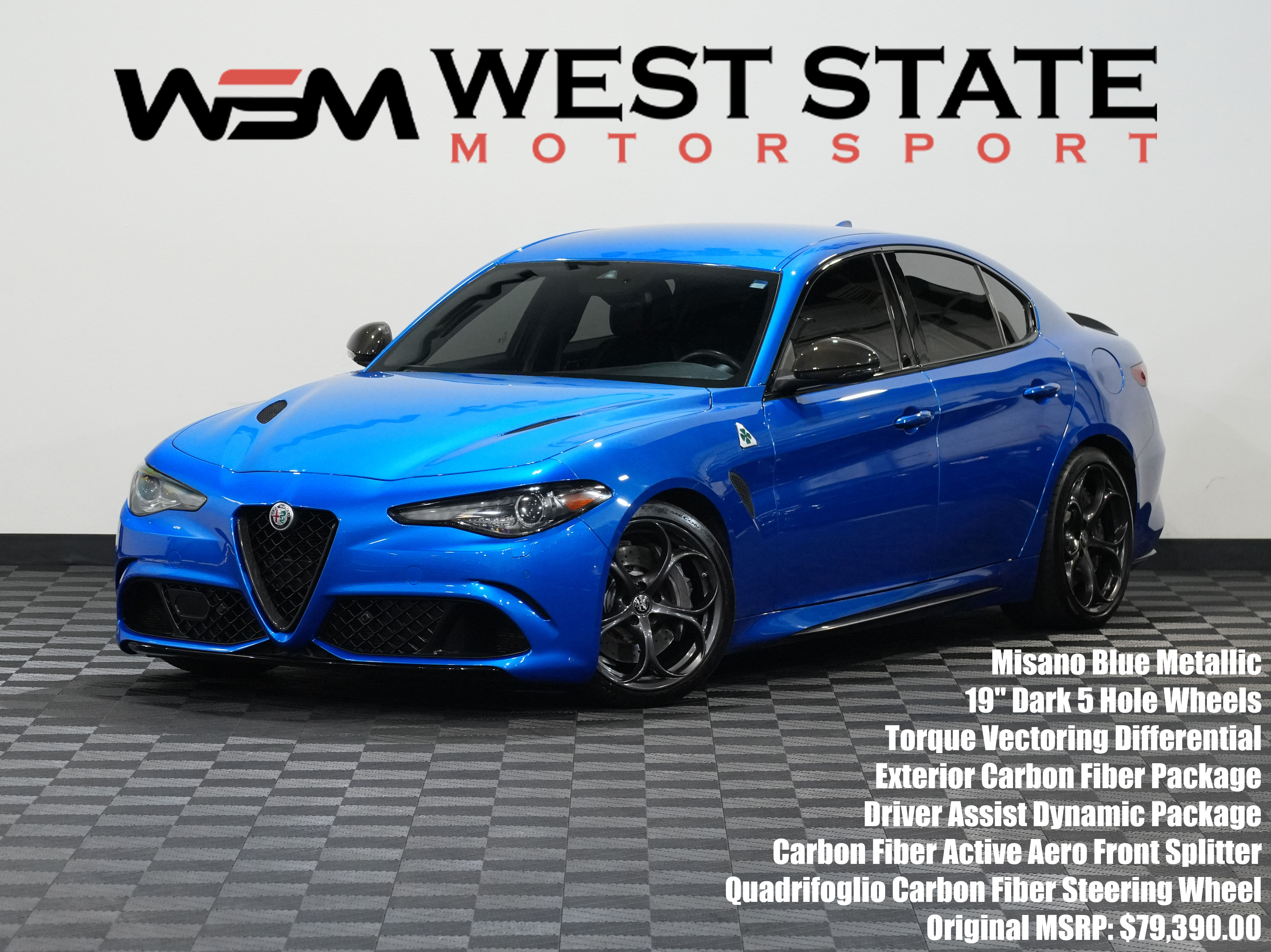 BLUE, 2019 ALFA ROMEO GIULIA Image 1