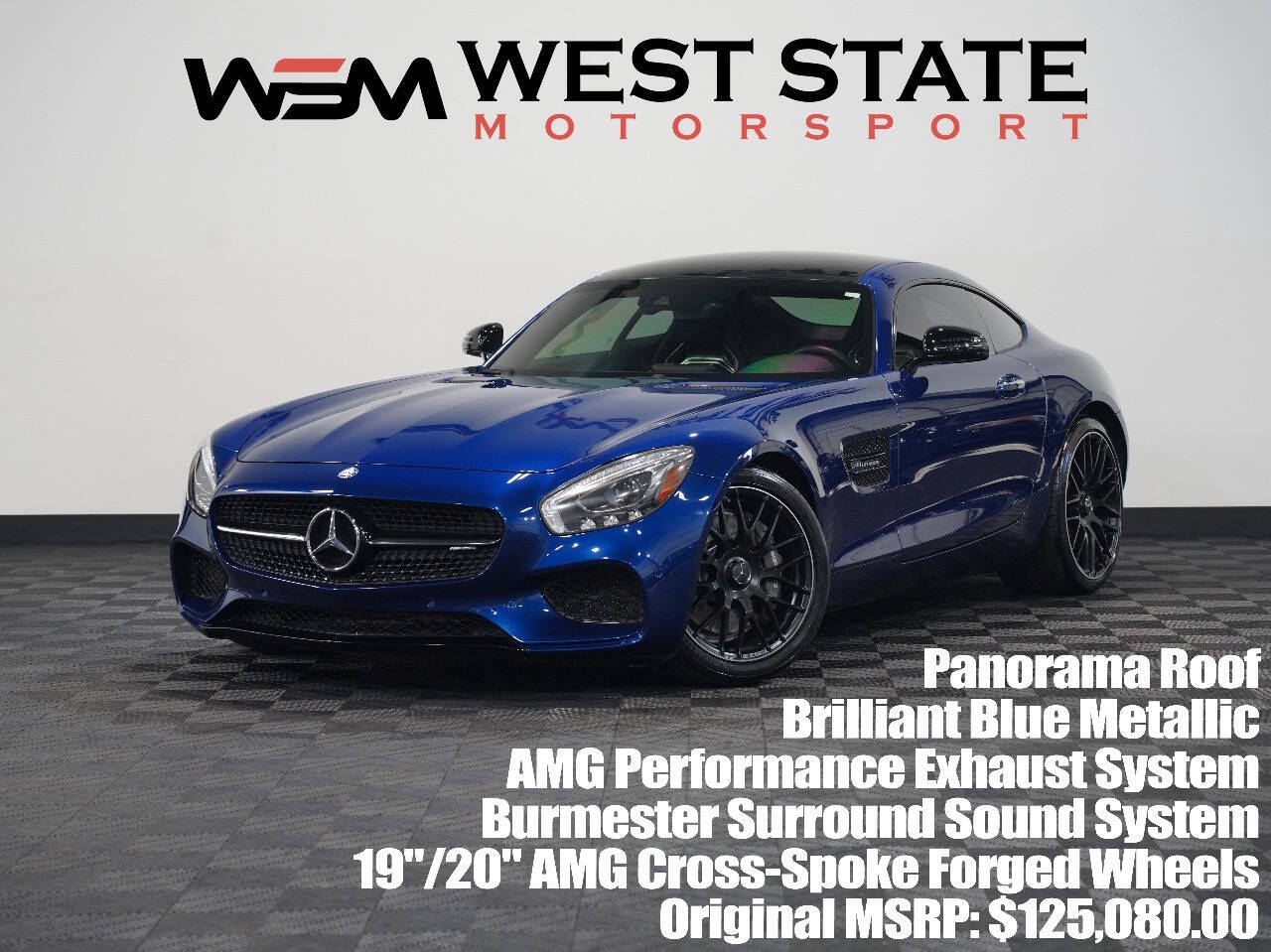 BRILLIANT BLUE METALLIC, 2017 MERCEDES-BENZ MERCEDES-AMG GT Image 