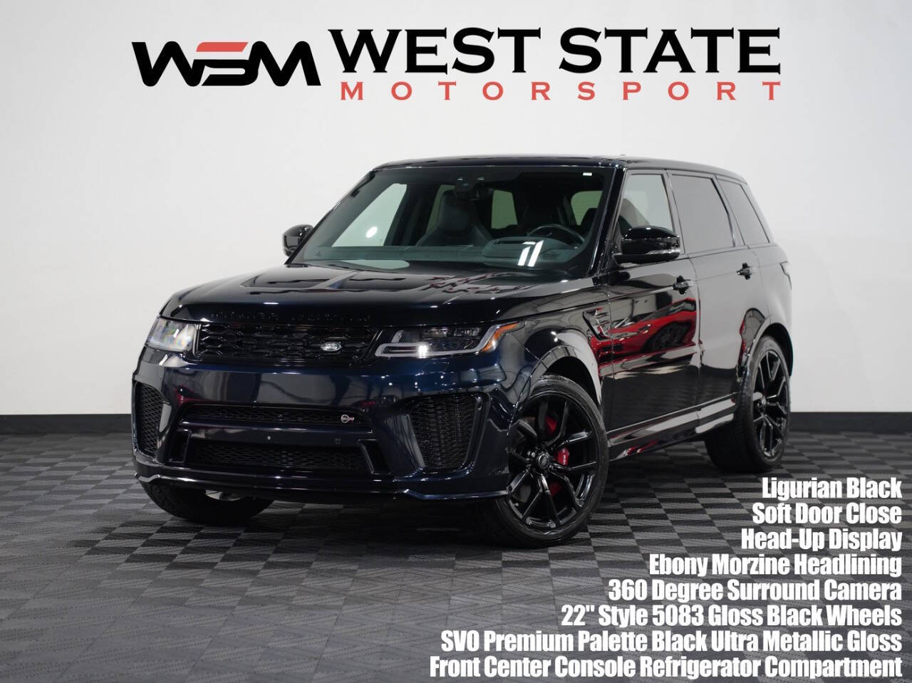 LIGURIAN BLACK W/SVO PREMIUM PALETTE BLACK ULTRA M, 2019 LAND ROVER RANGE ROVER SPORT Image 