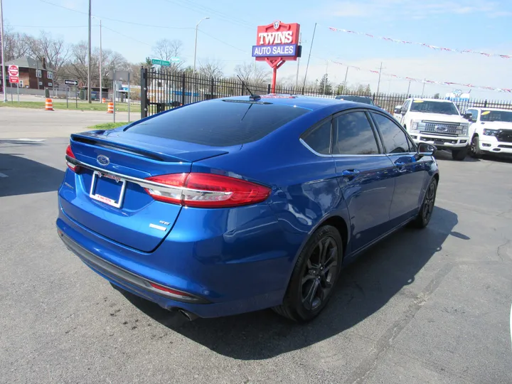 BLUE, 2018 FORD FUSION Image 3