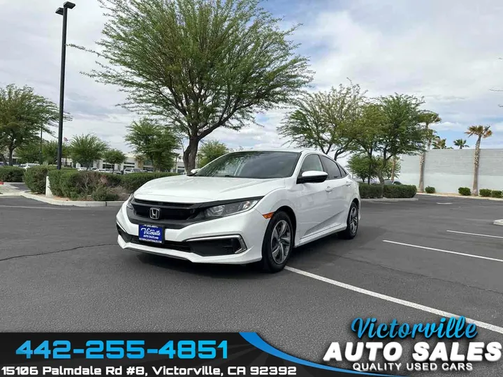 PLATINUM WHITE PEARL, 2019 HONDA CIVIC Image 3