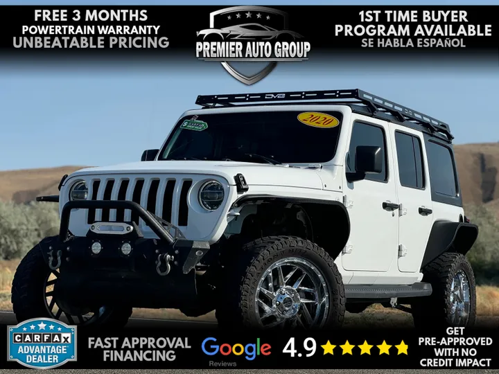 WHITE, 2020 JEEP WRANGLER UNLIMITED Image 1