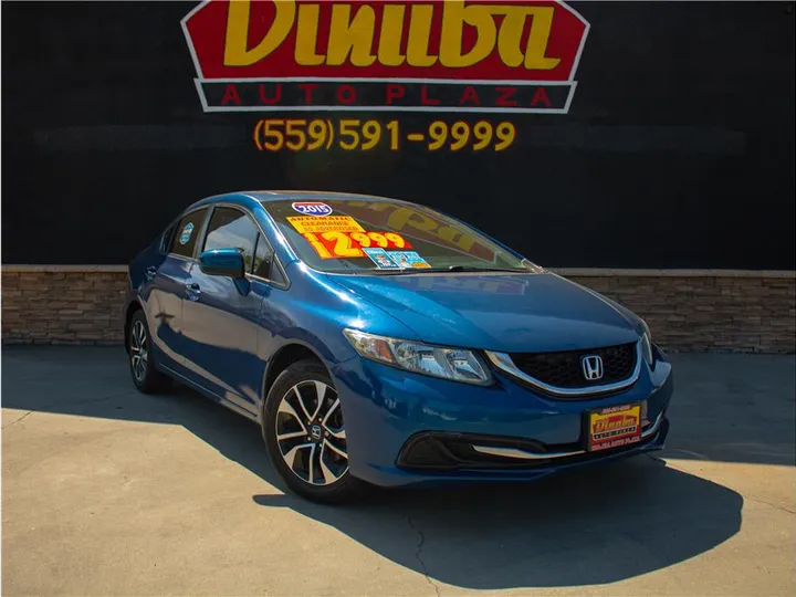 BLUE, 2015 HONDA CIVIC Image 3