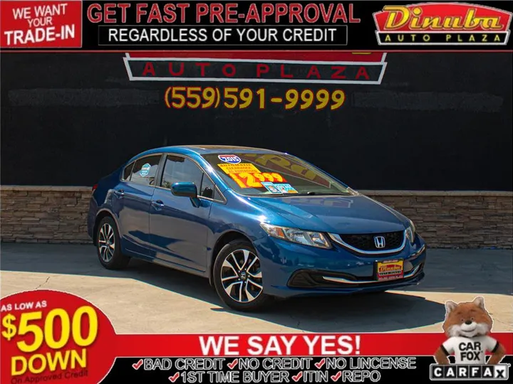 BLUE, 2015 HONDA CIVIC Image 21