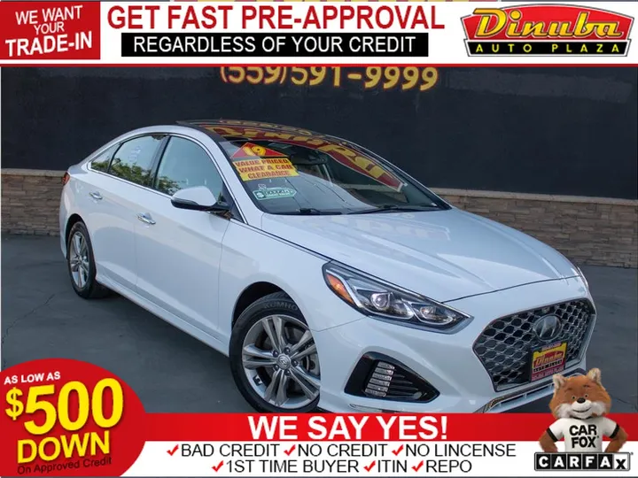 WHITE, 2019 HYUNDAI SONATA Image 1