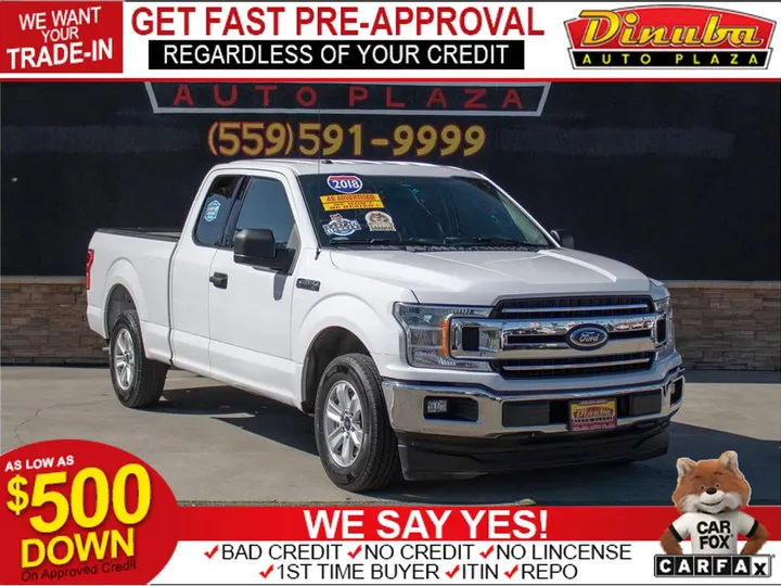 WHITE, 2018 FORD F150 SUPER CAB Image 1