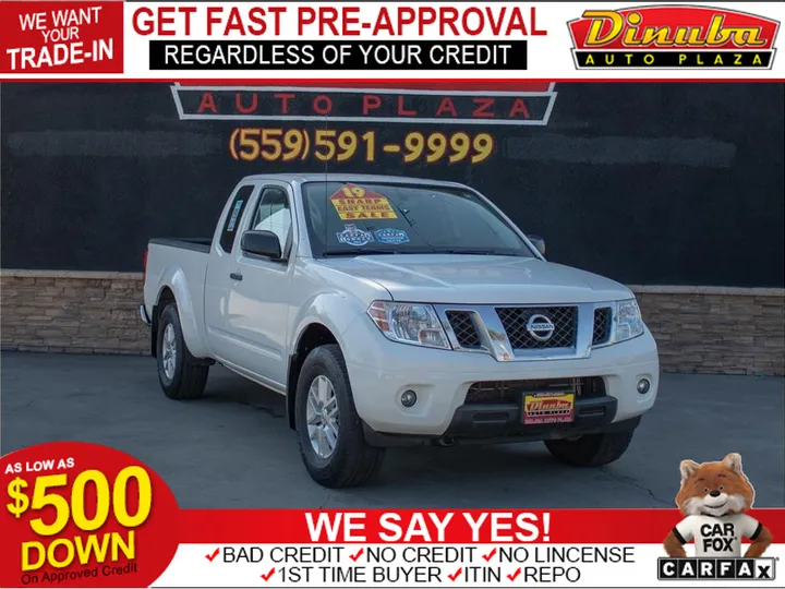 WHITE, 2019 NISSAN FRONTIER KING CAB Image 1